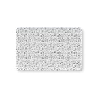 Black and White Woodland Crib Sheet laid flat in Mini size with line drawn forest animals in black on white