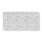 Black and White Woodland Crib Sheet laid flat in Standard size with line drawn forest animals in black on white