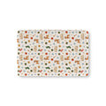 Christmas Polar Bear Crib Sheet laid flat in Mini size with polar bears, reindeer and stockings on cream