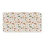 Christmas Polar Bear Crib Sheet laid flat in Standard size with polar bears, reindeer and stockings on cream