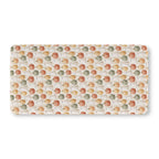 Cream Pumpkin Ghost Crib Sheet laid flat in Standard size with watercolor pumpkins and little ghosts on cream