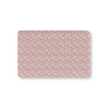 Dusty Rose Lace Floral Crib Sheet laid flat in Mini size with white lace style roses on dusty rose