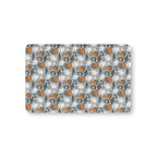Gray Halloween Ghost Crib Sheet laid flat in Mini size with ghosts, pumpkins and bats on gray