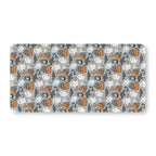 Gray Halloween Ghost Crib Sheet laid flat in Standard size with ghosts, pumpkins and bats on gray