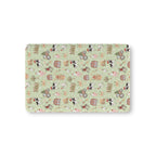 Green Christmas Farm Crib Sheet laid flat in Mini size with farm animals in Santa hats on light green