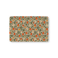 Green Gingham Pumpkin Crib Sheet laid flat in Mini size with pumpkins and gourds on sage green gingham