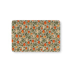 Green Gingham Pumpkin Crib Sheet laid flat in Mini size with pumpkins and gourds on sage green gingham