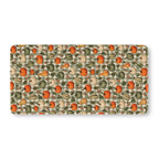 Green Gingham Pumpkin Crib Sheet laid flat in Standard size with pumpkins and gourds on sage green gingham