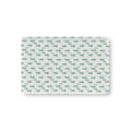 Green Pine Tree Crib Sheet laid flat in Mini size with green watercolor pine trees on white