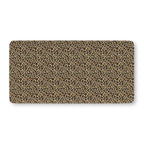 Leopard Print Crib Sheet laid flat in Standard size with black and brown leopard spots on tan