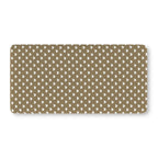 Olive Heart Crib Sheet laid flat in Standard size with white hearts on olive
