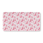 Pink Bow Crib Sheet laid flat in Standard size with pink ribbon bows on white