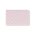 Pink Candy Stripe Crib Sheet laid flat in Mini size with diagonal pink stripes on white
