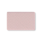 Pink Heart Stripe Crib Sheet laid flat in Mini size with wavy white lines and tiny hearts on dusty pink