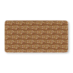 Rust Boho Floral Crib Sheet laid flat in Standard size with boho flowers in mustard and cream on rust