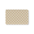 Tan Boho Rainbow Crib Sheet laid flat in Mini size with white rainbow arches on tan