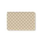 Tan Boho Rainbow Crib Sheet laid flat in Mini size with white rainbow arches on tan