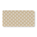 Tan Boho Rainbow Crib Sheet laid flat in Standard size with white rainbow arches on tan