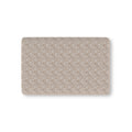 Taupe Lace Floral Crib Sheet laid flat in Mini size with white lace style roses on taupe