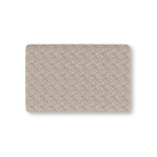 Taupe Lace Floral Crib Sheet laid flat in Mini size with white lace style roses on taupe