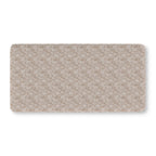 Taupe Lace Floral Crib Sheet laid flat in Standard size with white lace style roses on taupe