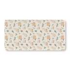 Winter Cat Crib Sheet laid flat in Standard size with cream cats and pine sprigs on ivory
