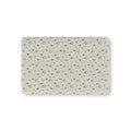 Winter Penguin Crib Sheet laid flat in Mini size with penguins and pine trees on pale sage